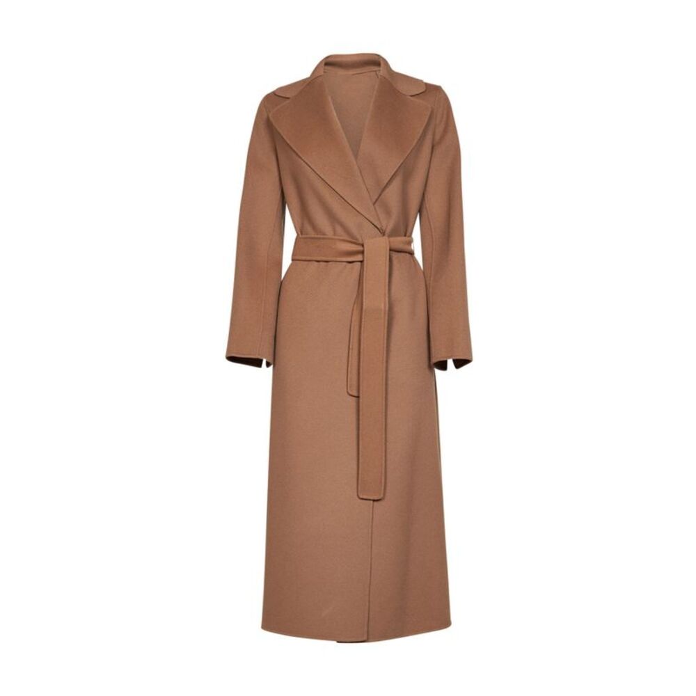 Max Mara S Women Camel Poldo Belted Wrap Coat